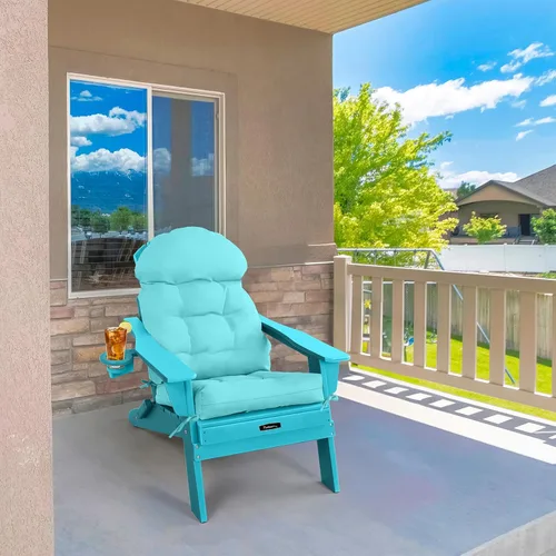 Vista 5 de FUNBERRY - Cojín para silla Adirondack, cojines gruesos y cómodos para mecedora, antideslizante, con protector contra decoloración, impermeable