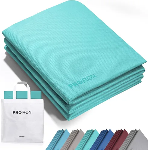 Vista 16 de PROIRON Esterilla de Yoga Plegable 0.24"/0.16" para Entrenamiento en Casa y Viajes, Esterillas de Yoga de Viaje Antideslizantes con Bolsa
