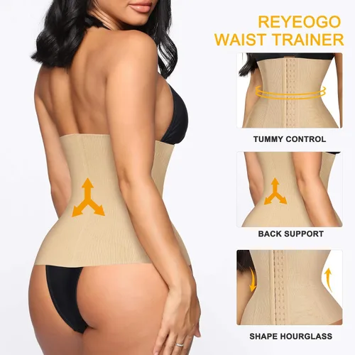 Vista 3 de REYEOGO Shapewear Cinchers cintura entrenador para mujeres control de barriga postparto recuperación cinturón sin costuras cuerpo Shaper corsés faja