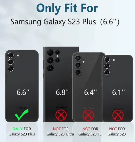 Vista 2 de FNTCASE Funda para Samsung Galaxy S23+Plus: funda protectora texturizada de doble capa y carcasa de TPU resistente con soporte Protección contra