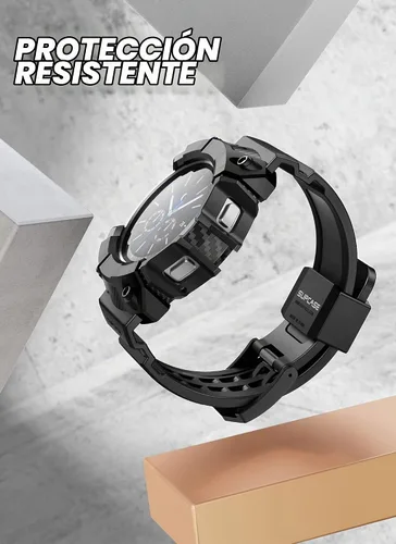 Vista 2 de SUPCASE para Samsung Galaxy Watch 4 Classic Correa con Funda 46mm (Unicorn Beetle Pro), [Protección de Grado Militar] Funda Resistente con Correa
