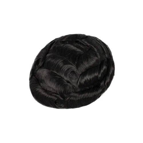 Vista 17 de Amiable toupee para hombres 0.001 in ultra suave piel fina para hombre, pieza de cabello humano real para hombres, sistema de reemplazo de cabello
