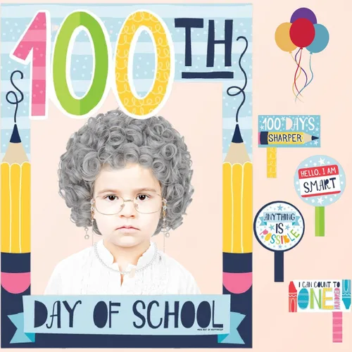 Vista 5 de M MISS U HAIR Disfraz de anciana para niños y niñas, para 100 días de escuela y abuela, peluca corta y rizada gris para Halloween