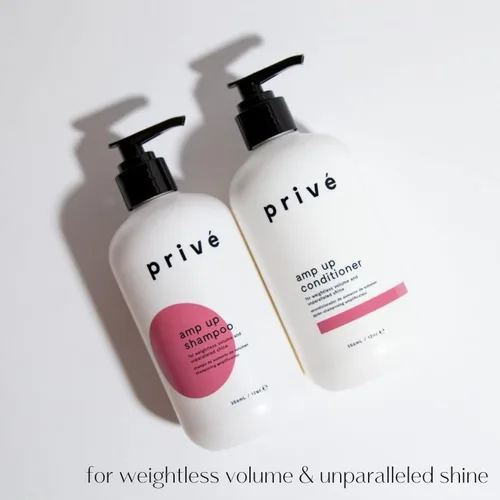 Vista 4 de Privé Amp Up Champú voluminizador para cabello fino y fino, ligero, sin sulfatos para mujeres y hombres, añade cuerpo, levanta y brillo y refresca