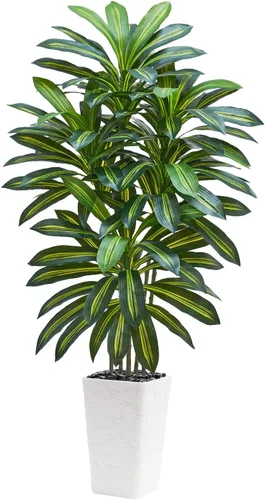 Vista 22 de Árbol de Dracaena artificial, plantas artificiales de 5 pies, maceta Verde-negro Pot