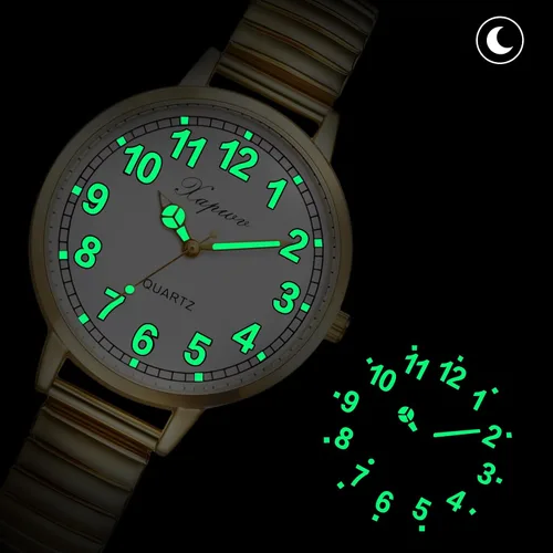 Vista 7 de Avaner Relojes de pulsera elásticos para mujer reloj de cuarzo analógico de fácil lectura con manecillas luminosas para mujeres y señoras