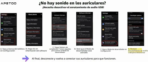 Vista 8 de Auriculares USB C con cable con micrófono para Samsung Galaxy S24/S23/S26