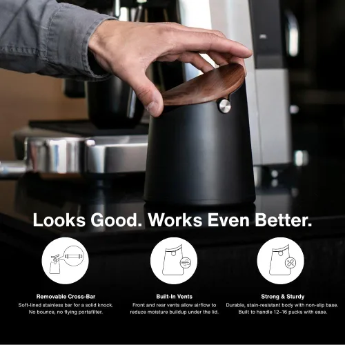 Vista 4 de Crema Coffee Products Caja Golpeadora Arc Capacidad para 12–16 pastillas de espresso Construcción duradera resistente a las manchas con base
