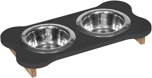 Vista 37 de Poly Lumber - Comedero doble de hueso mediano de 2 cuartos de galón, color negro