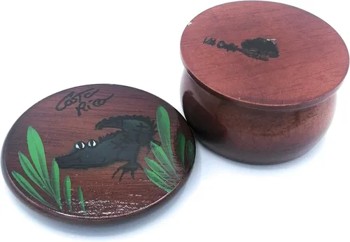 Vista 6 de Joyero de madera - Decoración pintada a mano - Juego de 1 joyero auténtico de la selva tropical costarricense - Artesanal - Estuche