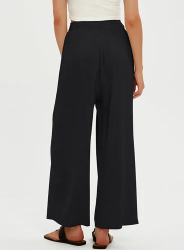 Vista 3 de Beaully Women Linen Pants High Waist Wide Leg Palazzo Pants Casual Loose Long Trousers with Pockets