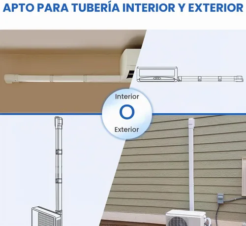 Vista 4 de 11 pies Mini Split Line Set Cover 3 pulgadas, PP Line Hide