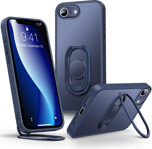 Vista 33 de Shields Up Funda para iPhone 16 Pro con Soporte, Funda de Teléfono Transparente con Soporte de Doble Anillo [Ajustable y Plegable] Cubierta