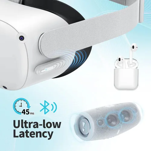 Vista 2 de TATAVR Transmisor de audio inalámbrico Bluetooth para Oculus Quest 2, adaptador Bluetooth 5.0 tipo C para auriculares Meta Quest 2 VR