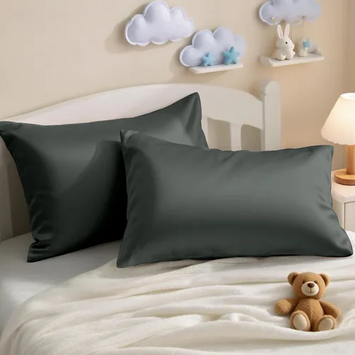 Vista 22 de NTBAY Juego de 2 fundas de almohada de algodón egipcio para niños pequeños, fundas de almohada de viaje de algodón de 500 hilos de 13 x 18 pulgadas