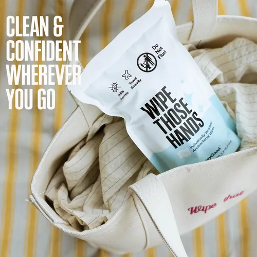Vista 6 de Kit Wipe Those Hands Refresh Anywhere - Toallitas desinfectantes de manos de 168 unidades para el hogar y 30 unidades de tamaño de viaje envueltas