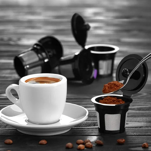 Vista 6 de GoodCups - 4 filtros K-Cup reutilizables para Keurig - 4 filtros Kcup negros recargables para cafeteras de café Keurig