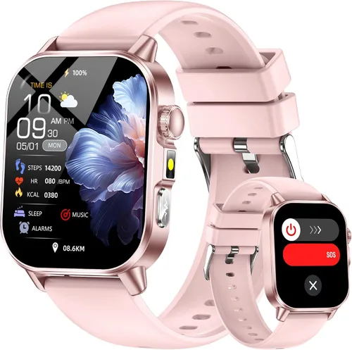 Vista 10 de Yowow BIT Reloj inteligente para hombres y mujeres con pantalla HD de 2.0 pulgadas, monitor de sueño de frecuencia cardíaca y oxígeno de presión