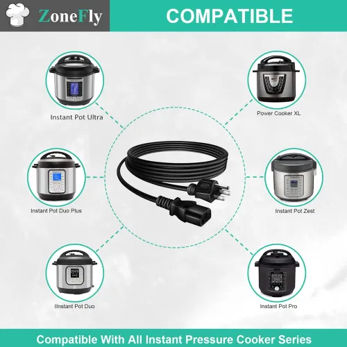 Vista 3 de Zonefly Cable de alimentación original compatible con olla a presión eléctrica Instant Pot, olla rápida Power Quick Pot, arrocera, máquina de leche