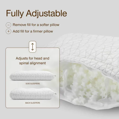 Vista 3 de Coop Home Goods - Almohada ortopédica ajustable de tamaño Queen, soporte cervical ergonómico para el cuello, almohadas de espuma viscoelástica