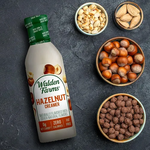 Vista 7 de Walden Farms Crema para Café de Avellana – Cero Calorías, Sin Grasa, Sin Azúcar, Baja en Carbohidratos, Apta para Keto, Sin Lácteos, Vegana