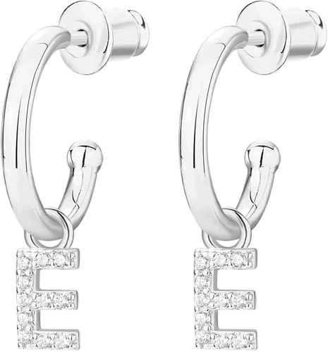 Vista 3 de PAVOI 14K Gold Plated 925 Sterling Silver Post Huggie Earring With Initial Dangle CZ Initial Huggie Hoop Earrings Womens Cubic Zirconia Dangle