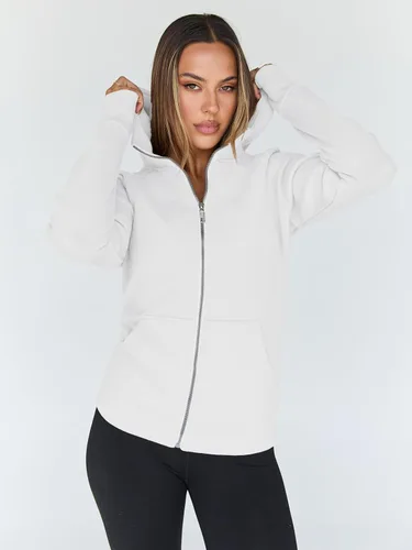 Vista 95 de Trendy Queen Sudaderas con capucha y cremallera para mujer, chaquetas de vellón, talla extragrande, moda de otoño e invierno