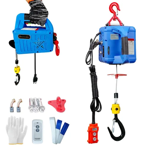 Vista 10 de Cabrestante eléctrico 3 en 1, cabrestante eléctrico portátil de potencia 1100LB1500W, cabrestante eléctrico de 110 V con control remoto inalámbrico