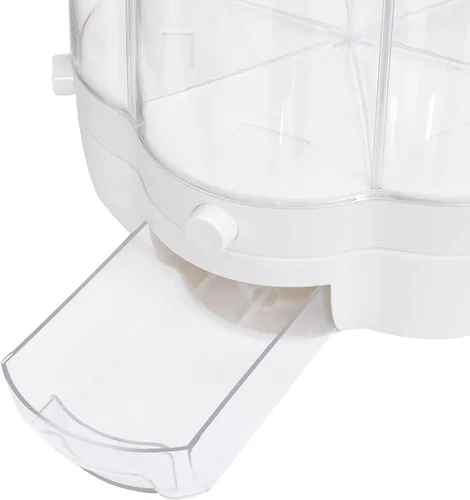 Vista 5 de Dispensador automático de arroz Almacenamiento de granos 27LBS,Cubo de arroz doméstico giratorio de 360°,Caja de almacenamiento de arroz de 6