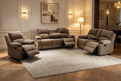 Vista 46 de A Ainehome Juego de Muebles de Sala de Estar de Cuero Reclinable Juego de Sofá Sillón Loveseat Juego de Muebles Sofá para Sala de Estar/Espacio