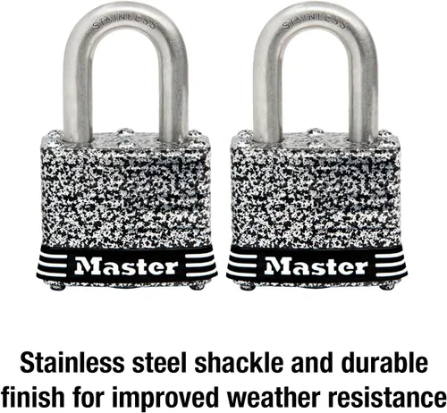 Vista 3 de Master Lock 3SST Candado de acero inoxidable para exteriores con llave, paquete de 2 llaves iguales