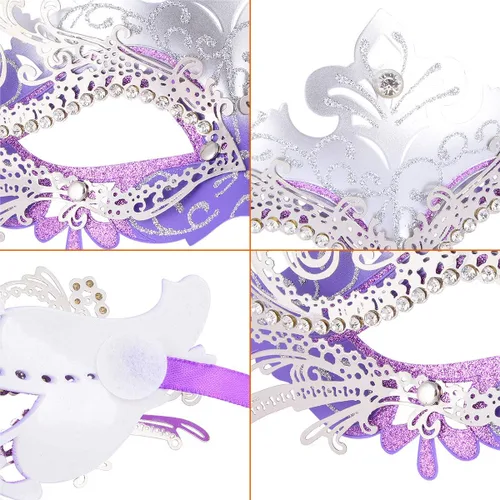 Vista 4 de Hoshin - Máscara para baile de máscaras, decoraciones de Mardi Gras, máscaras venecianas para mujer