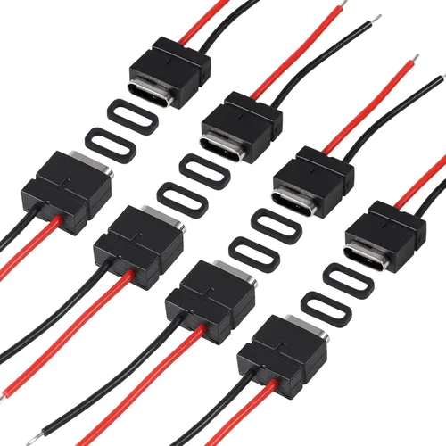 Vista 11 de 8 piezas de placa desnuda tipo C Chasis hembra impermeable 2P cable de soldadura tipo USB C Cable de extensión Cable de alimentación USB-C enchufe a