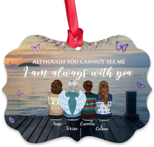 Vista 15 de Gossby Adorno conmemorativo de Navidad personalizado – Pérdida de padre estoy siempre contigo (padre, hija) personalizado para decoración de árbol