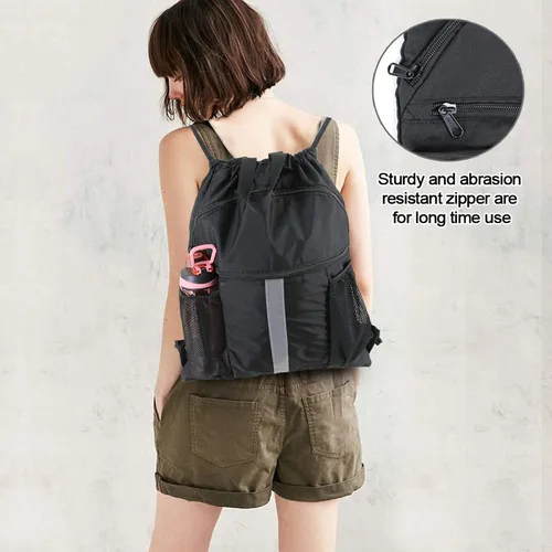 Vista 6 de BeeGreen Mochila con cordón y compartimento para zapatos, mochila unisex