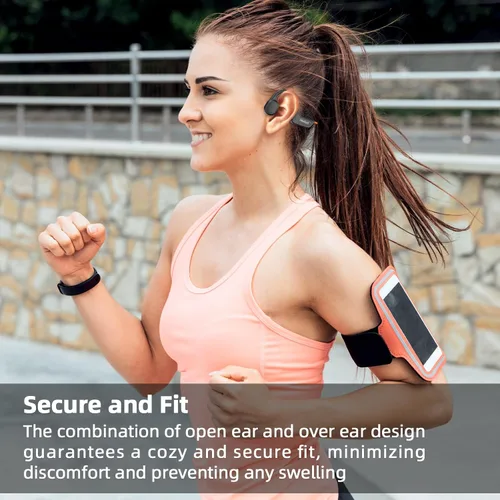 Vista 7 de Auriculares de conducción ósea, IPX7 impermeables inalámbricos deportivos, auriculares abiertos Bluetooth 5.3 con micrófono, tiempo de reproducción