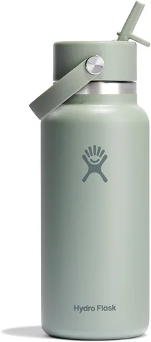 Vista 49 de Hydro Flask Botella de agua – Acero inoxidable aislado – Tapa flexible con popote de boca ancha, antiderrames, a prueba de fugas y recargable