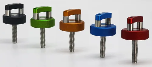 Vista 7 de ROCKWORKX Billet Tornillo de pulgar de aluminio duro de extracción rápida, anillo en D integrado, compatible con Jeep Wrangler JK 2007-20018, JL