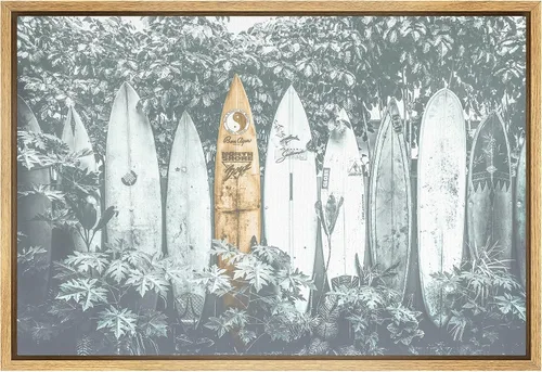 Vista 47 de SIGNLEADER Impresión en Lienzo Enmarcado Arte de Pared Prado Cálido de Verano con Flores Silvestres Ilustraciones Florales Vibrantes Arte Moderno