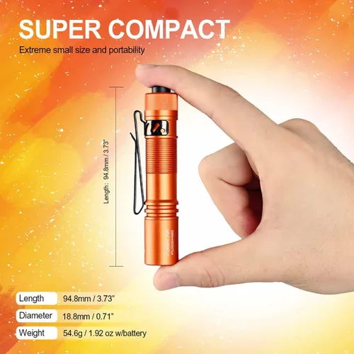 Vista 4 de ACEBEAM Pokelit AA linterna mini recargable con clip, linterna de bolsillo EDC de 550 lúmenes altos, linterna pequeña súper brillante, linterna LED