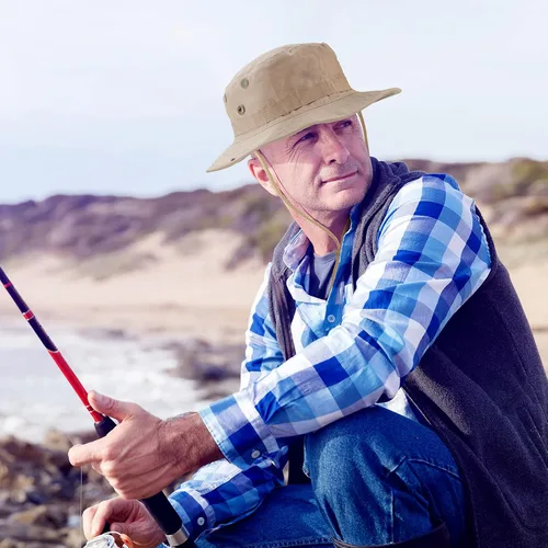 Vista 3 de FRTKK Sombrero militar Boonie táctico ajustable Boonie sombreros para hombres mujeres caza pesca al aire libre safari sol