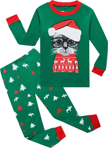 Vista 24 de Family Feeling - Conjunto de pijama de 2 piezas para niños y niñas pequeños, ropa para dormir 100 % algodón