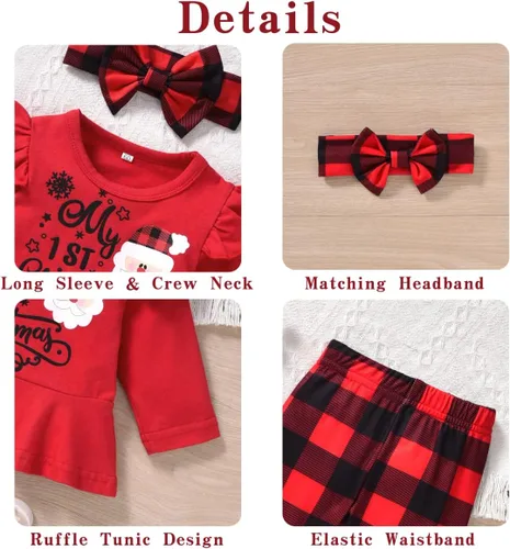 Vista 3 de Aalizzwell Traje de Navidad para bebés y niñas