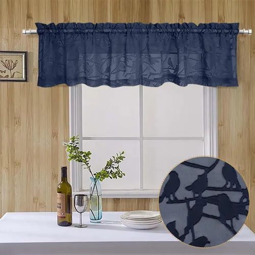 Vista 80 de OVZME Anji Clip Voile Sheer Tiers RD 2X30X36 Negro