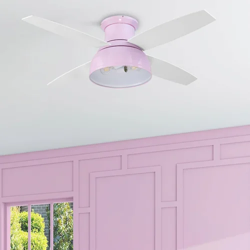 Vista 10 de Prominence Home Edora, 51674-01 - Ventilador de techo LED de estilo industrial de 52 pulgadas con luz, control remoto, 4 aspas modernas, motor