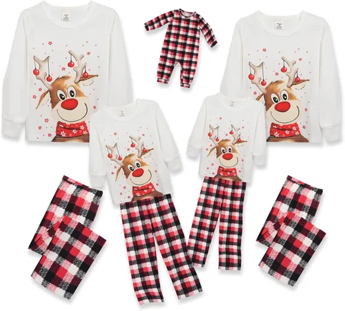 Vista 2 de Little Bitty Matching Christmas Pjs for Family Christmas Costumes for Adults Kids Toddlers Baby