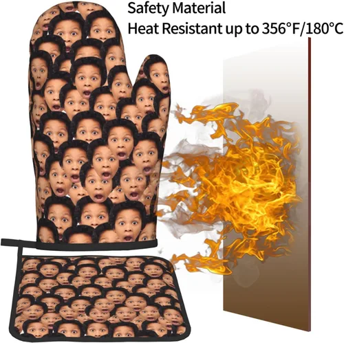 Vista 5 de Manoplas de horno personalizadas y agarraderas personalizadas con tu cara, regalos de repostería para mujeres para cocinar en la cocina, barbacoa