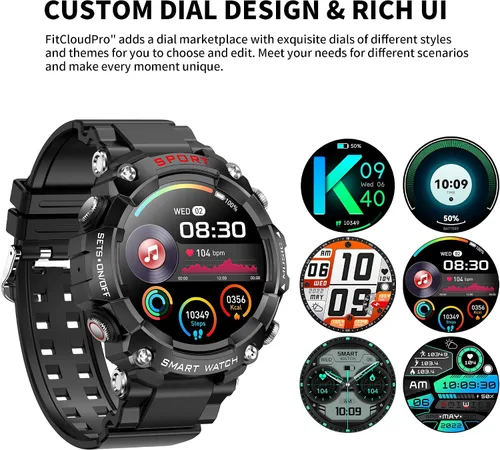 Vista 2 de Cuerpo de metal con pantalla Full Touch HD de 1.52 pulgadas, reloj inteligente con auriculares, auriculares deportivos TWS reloj inteligente dos