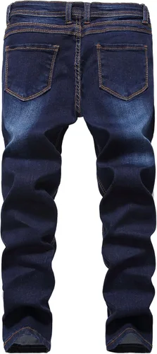 Vista 2 de Pantalones de mezclilla elásticos a la moda con corte ajustado para niño