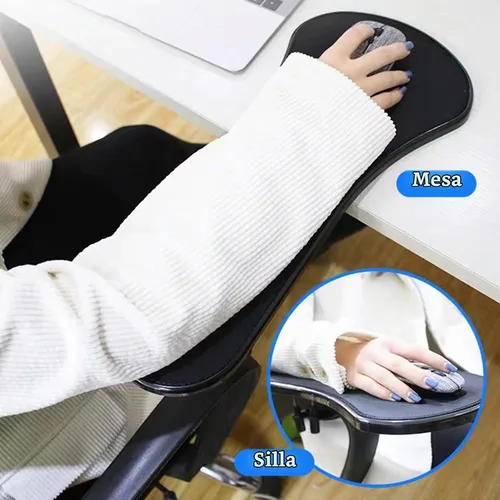 Vista 9 de LL-COEUR Reposamuñecas de apoyo para mesa y silla, extensor de escritorio ergonómico, soporte multifuncional para mouse para computadora (negro)